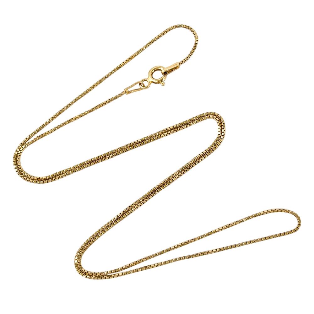 Vintage Italy BSI Gold-Tone Sterling Silver 925 Box Chain Necklace 18"